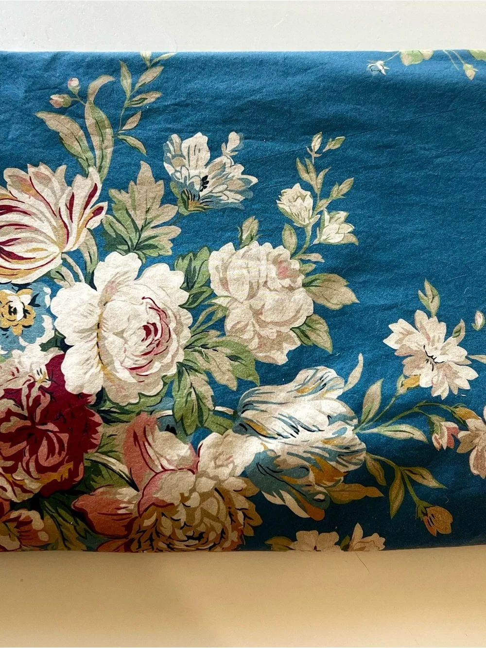 Pottery Barn Pauline Queen Duvet Blue Cottagecore Floral Print NO SHAMS